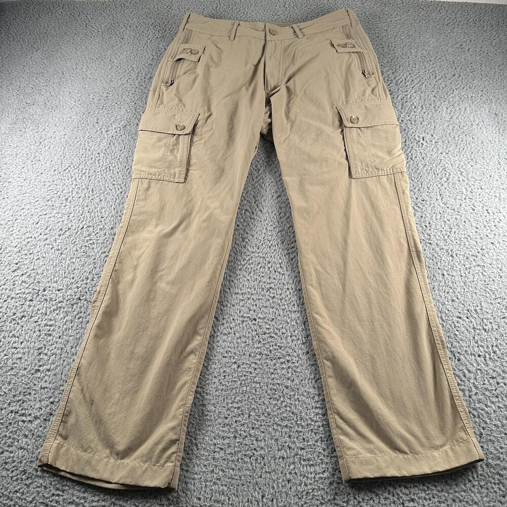 Clothing Arts Pick-Pocket Proof Cargo Pants Mens 32x32 Beige Nylon Travel